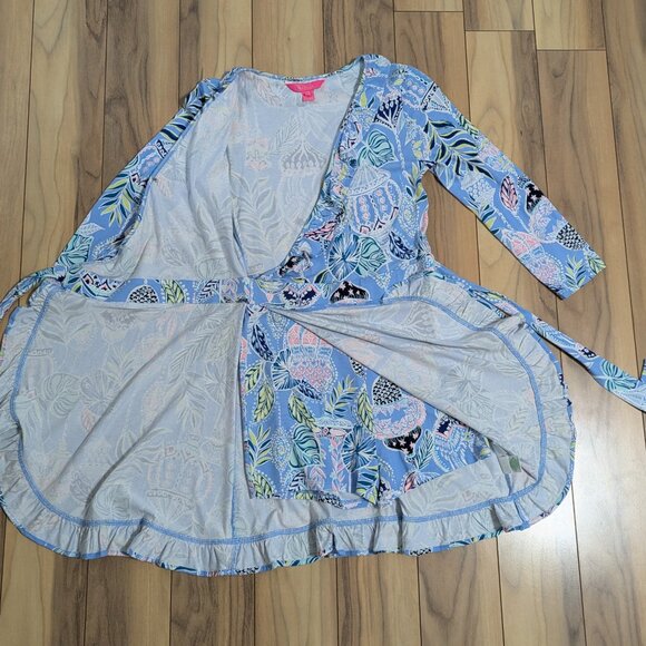 EUC! Lilly Pulitzer Jessalynne Romper Blue Peri Lapis Lanterns Size XS $178 - Picture 10 of 14